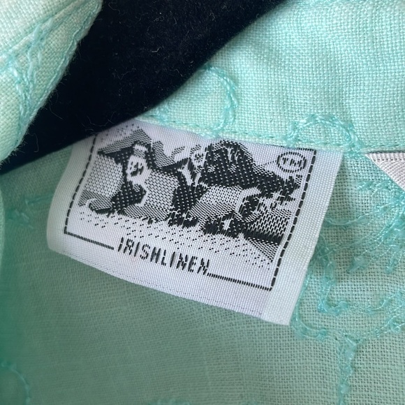 Irish Linen Richard Malcolm Embroidered Sleeveless Blouse Top W’s PS Beach Tank - Picture 2 of 12